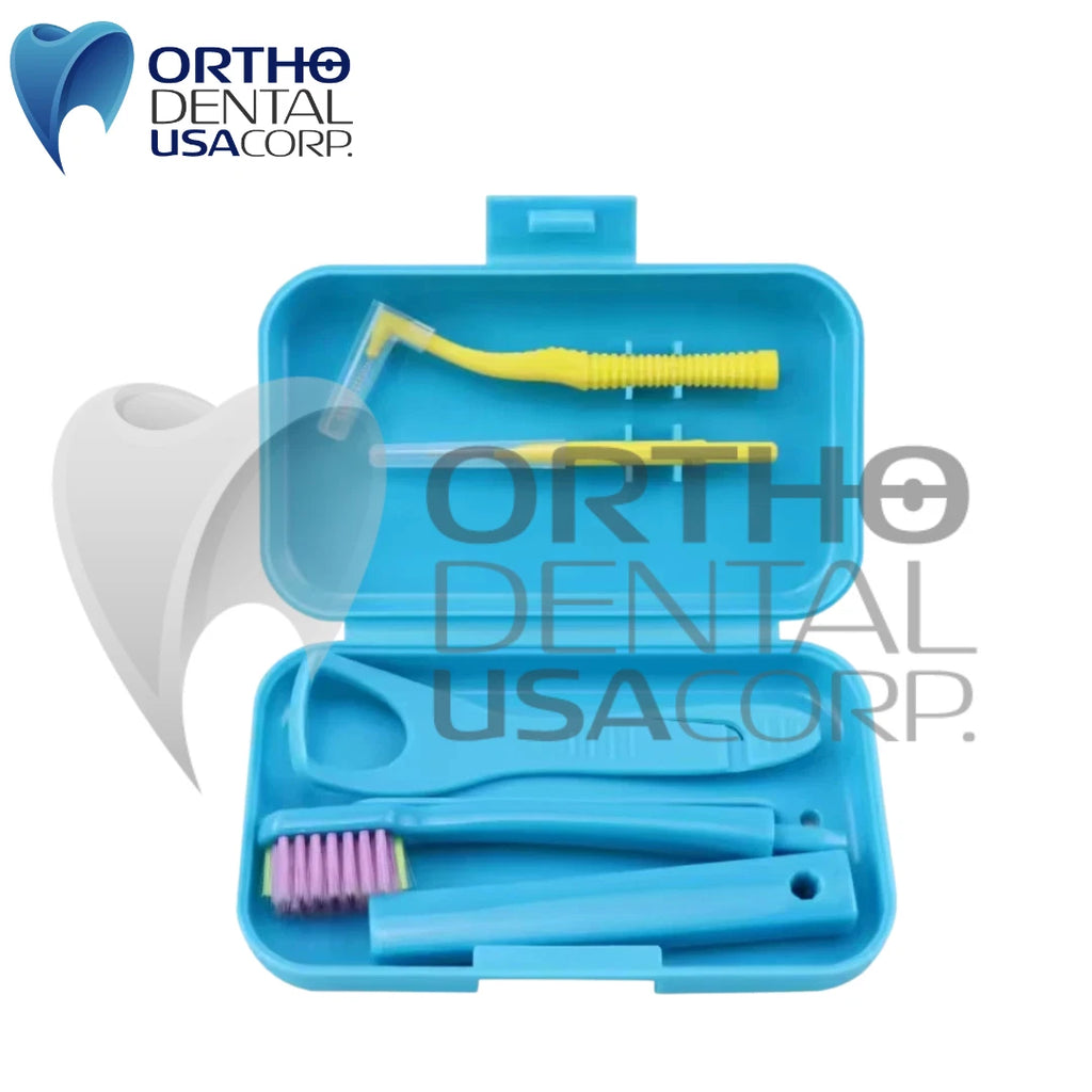 Set x 5 or 10 Orthodontic Cleaning Kit Portable Oral Care Travel toothbrush
