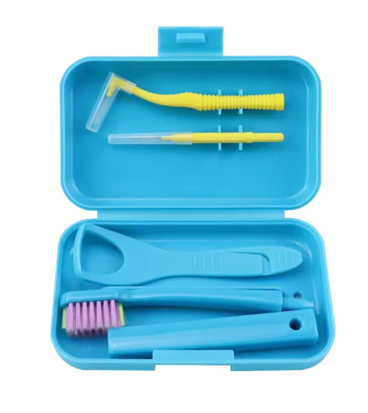 Set x 5 or 10 Orthodontic Cleaning Kit Portable Oral Care Travel toothbrush