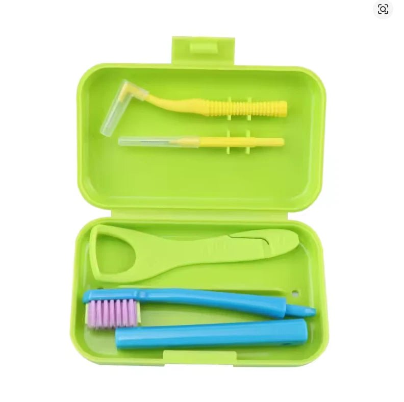 Set x 5 or 10 Orthodontic Cleaning Kit Portable Oral Care Travel toothbrush